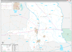 St. LandryParish (County), LA Wall Map Premium Style 2024